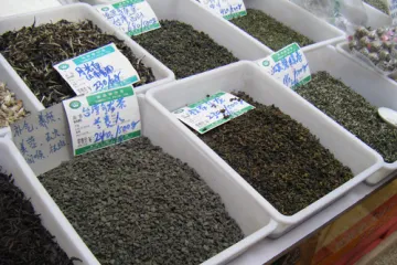 Té a granel en un mercado chino.