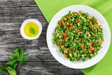 Tabulé, una ensalada de trigo bulgur con perejil.
