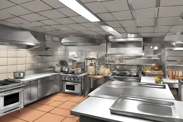 Cocina comercial donde puede reunirse un club de cocina.