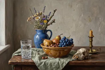 Un bodegón pintado al estilo del siglo XX.