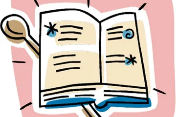 Libro de cocina, dibujo.