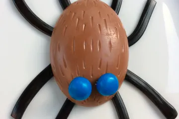 Araña de chocolate y regaliz.