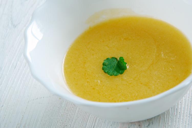 Detalle de salsa velouté.