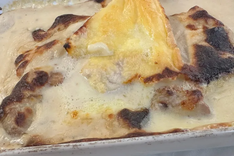 Escalope de Saboya recién salido del horno.