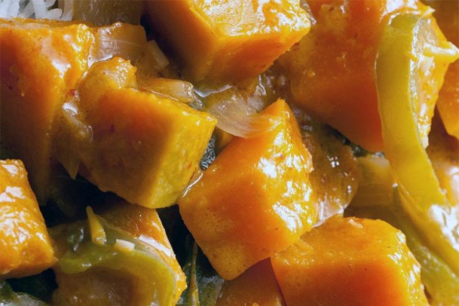 Curry de calabaza sin tomate.