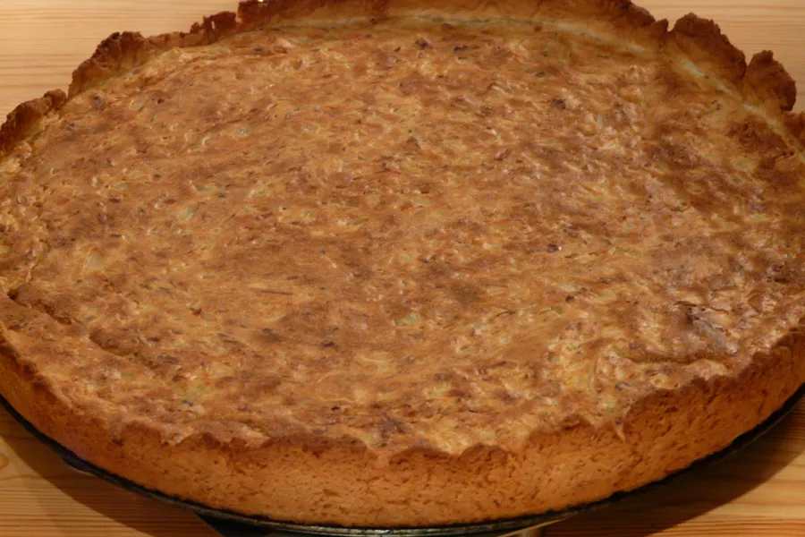 Zwiebelkuchen, tarta alemana de cebolla.