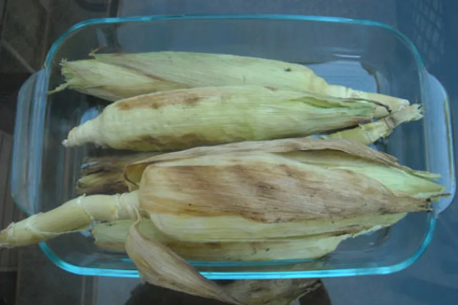 Mazorcas de maíz asadas.