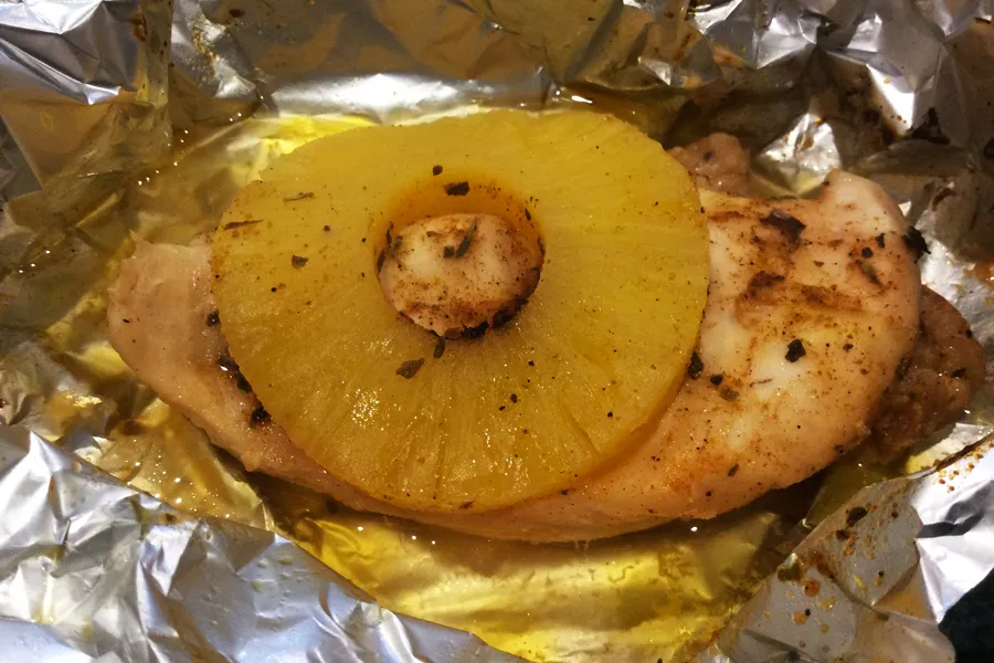 Pollo en papillote al estilo de Bali.