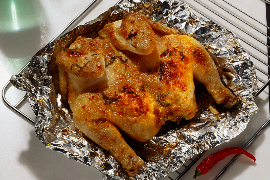 Pollo a la diabla ya hecho.