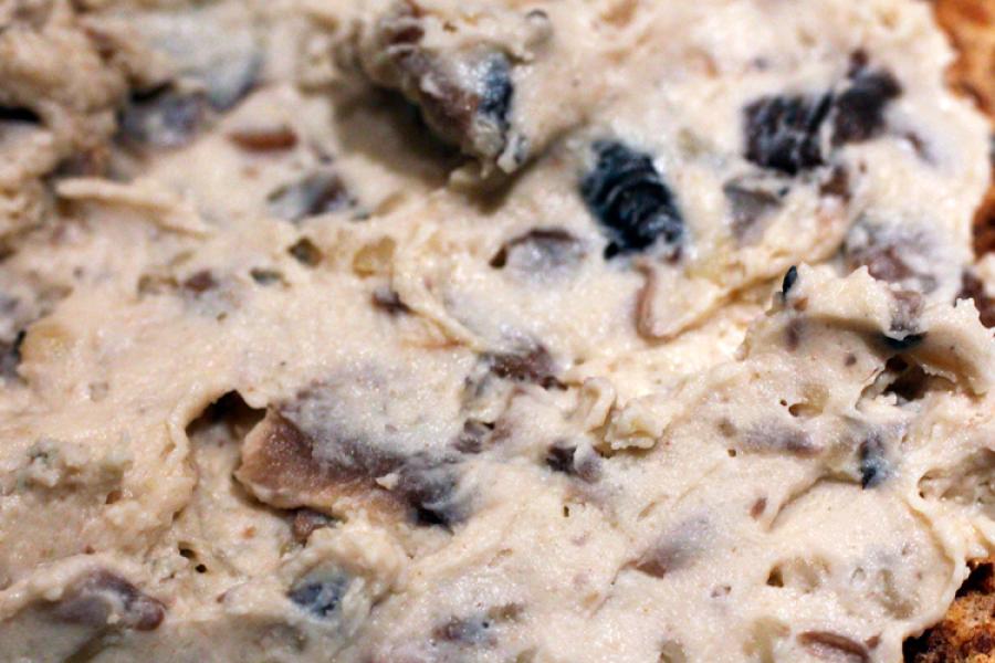 Detalle de un paté de champiñones.