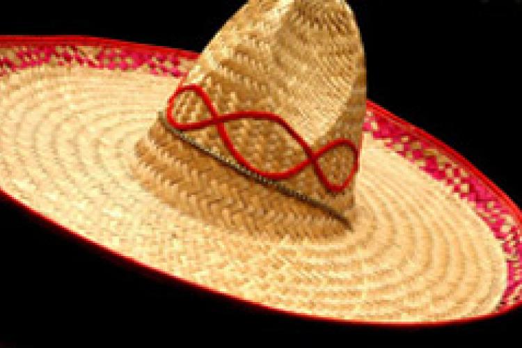 Sombrero mexicano de paja.